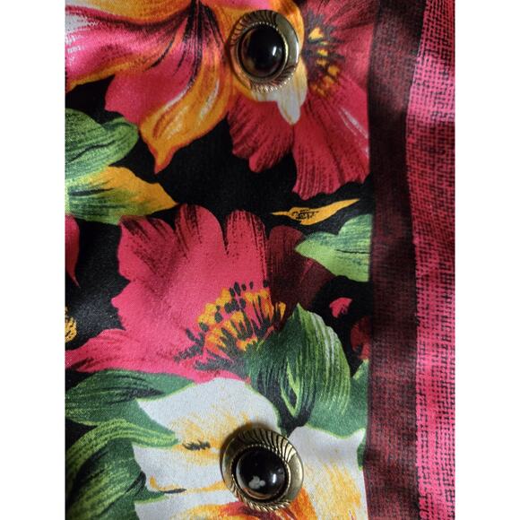 Victoria's Secret Vintage Gold Label Floral Satin Small Jacket‎ Smoking Jacket - Picture 6 of 10